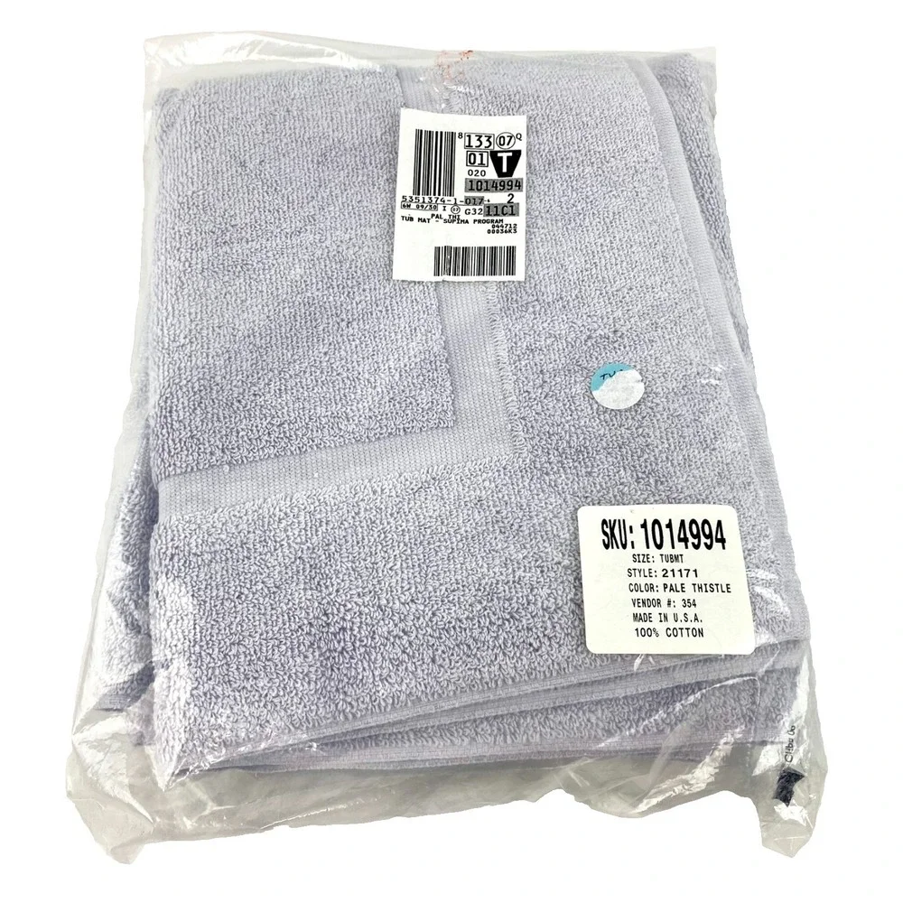 NEW Lands' End Premium Supima Cotton Tub Mat 23 x 36 Thistle Blue USA Bath Mat